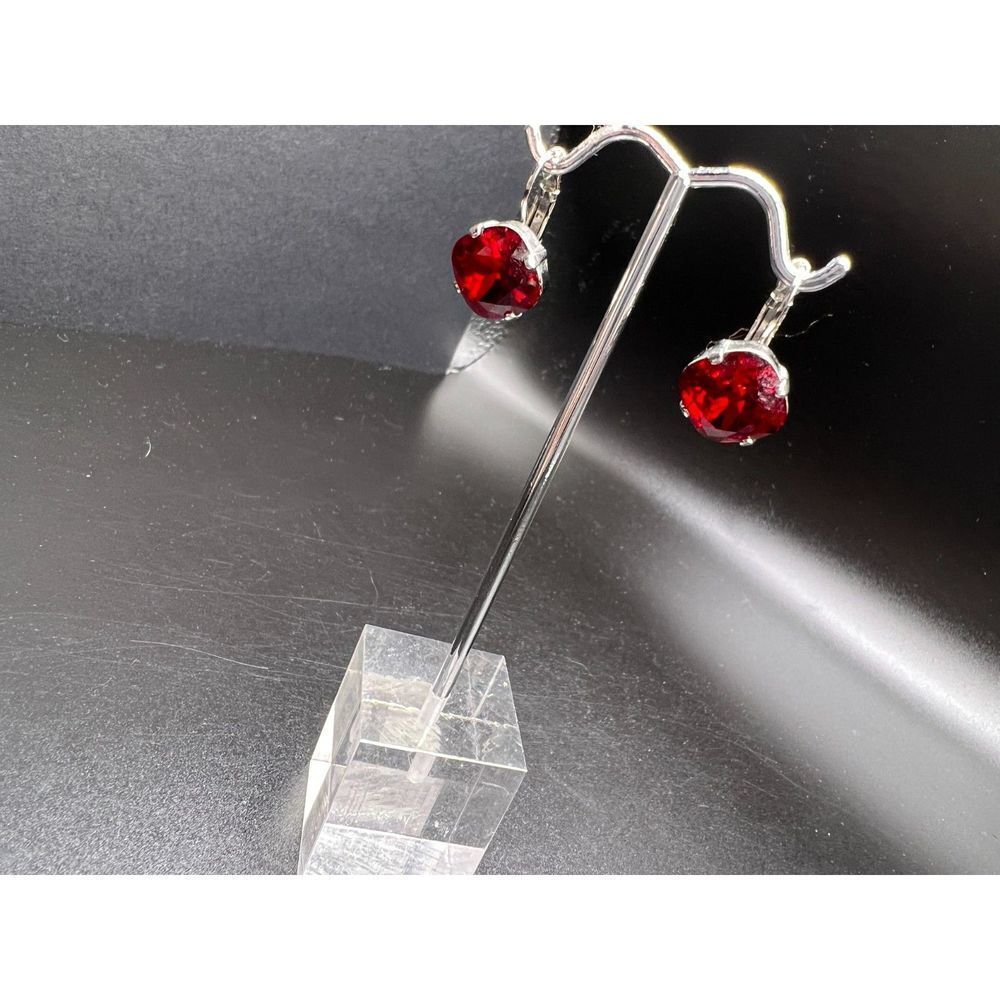 Red Gem Dangle Earrings